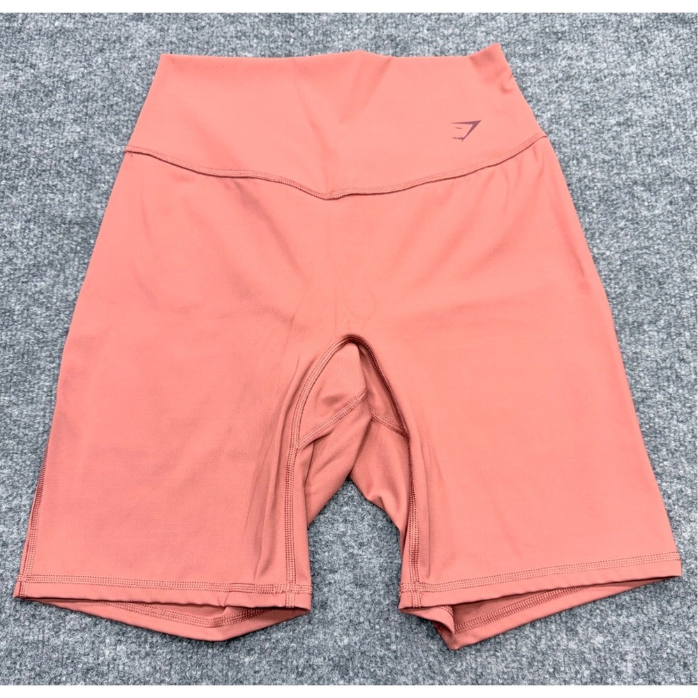 Gymshark Womens Medium Terracotta Clay High Waisted Biker Shorts Activewear Top‎